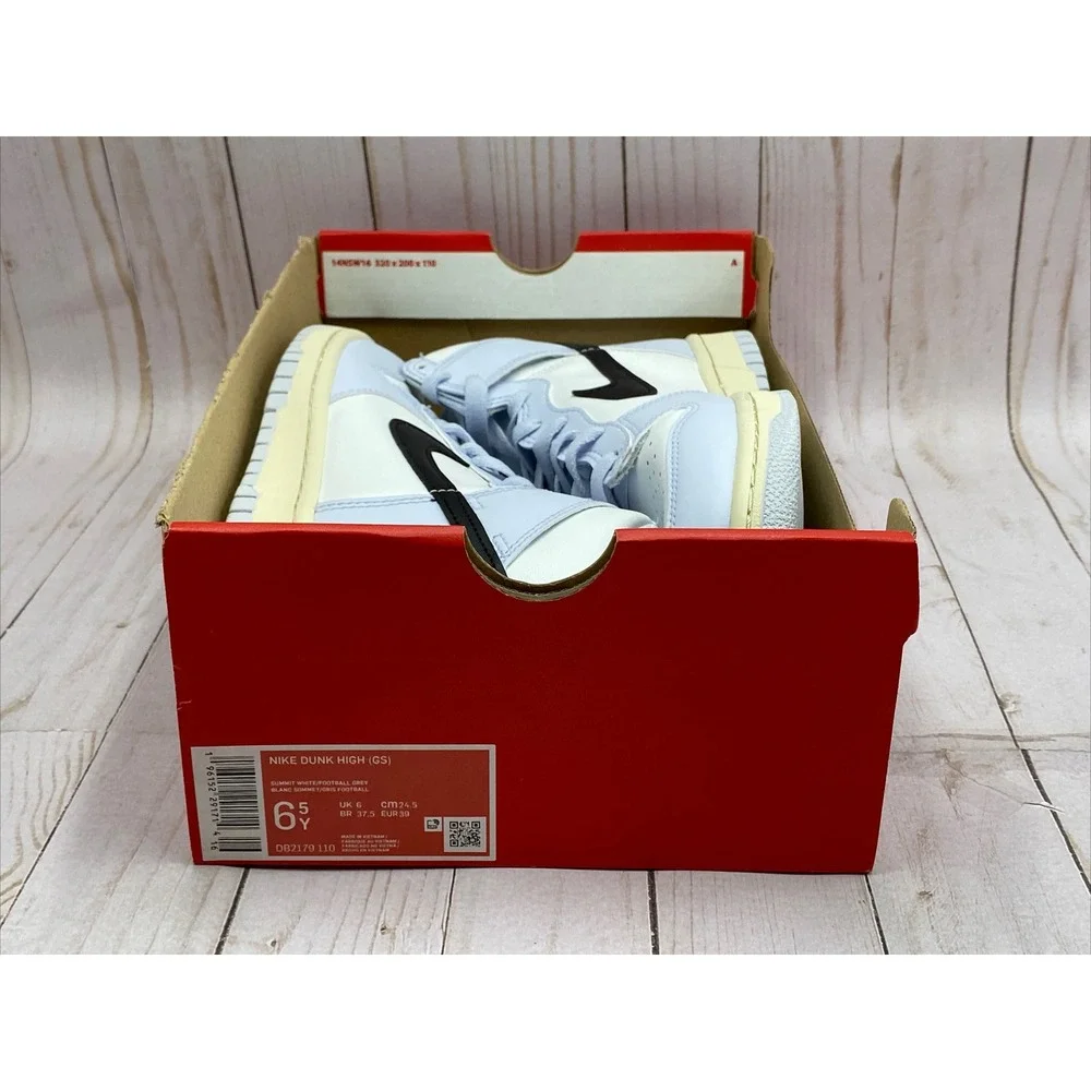 Nike Dunk High GS‎ Football Grey Black Youth Size 6.5Y DB2179-110 New